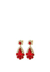 Dyrberg/Kern Lucia Ruby Red Drop Earrings, Gold