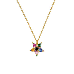 Dyrberg/Kern Lyra Star Necklace, Gold Multi