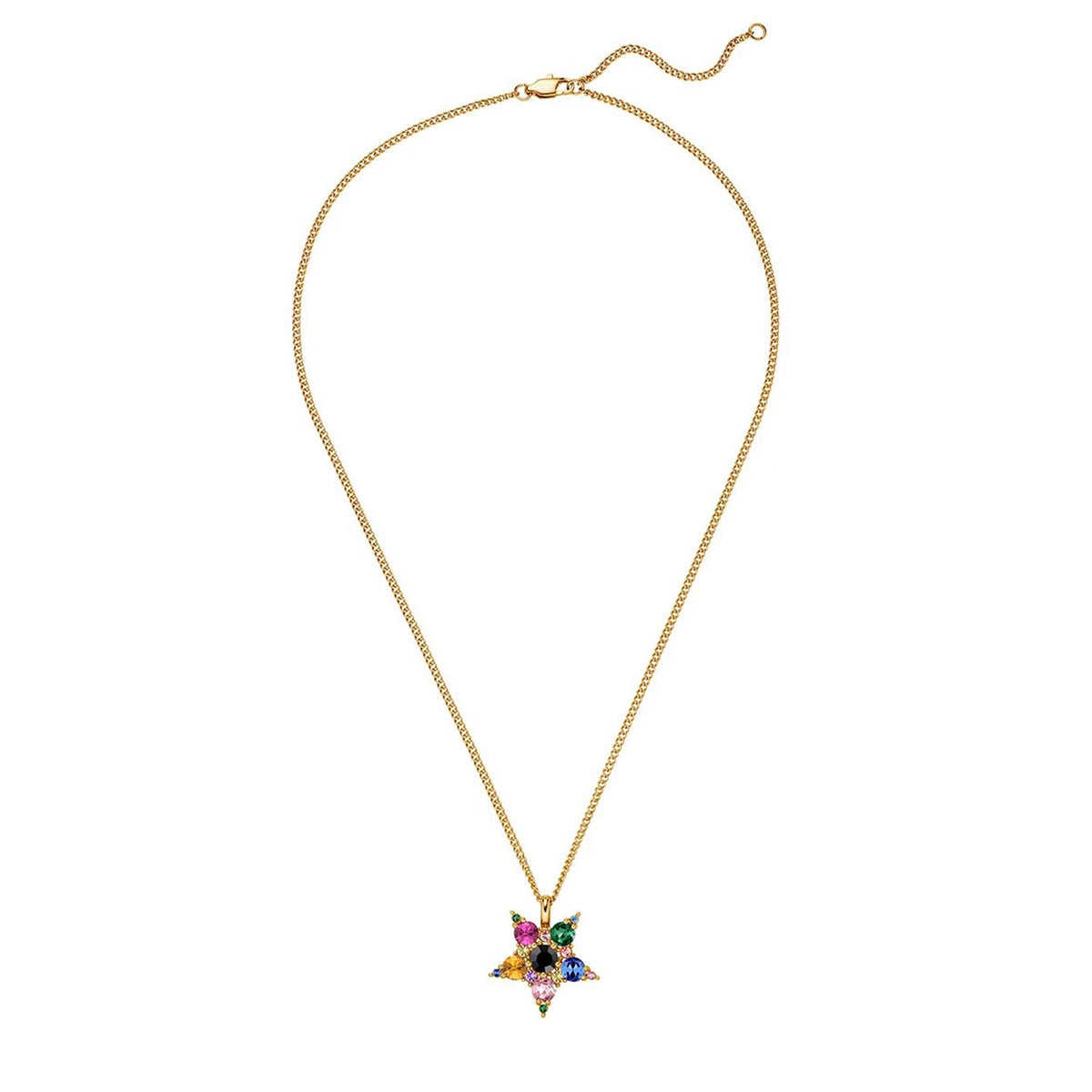 Dyrberg/Kern Lyra Star Necklace, Gold Multi