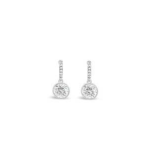 Absolute Small CZ Drop Earrings, Silver