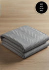 EA Design Luxury Chevron Quilted 245x260cm Throw, Grey