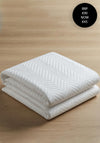 EA Design Luxury Chevron Quilted 245x260cm Throw, Cream