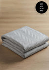 EA Design Luxury Chevron Quilted 245x260cm Throw, Charcoal