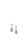 Ear Sense Kids Dolphin Pink Pearl Stud Earrings, Silver