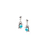 Ear Sense Kids Dolphin Blue Pearl Stud Earrings, Silver