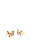 Ear Sense Kids Encrusted Butterfly Earrings, Rose Gold