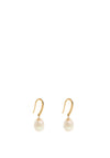 9 Carat Gold CZ Pearl Drop Earrings, Gold