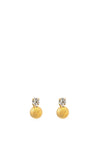 9 Carat Gold CZ Round Bead Stud Earrings, Gold