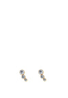 9 Carat Gold Triple CZ Stud Earrings, Gold