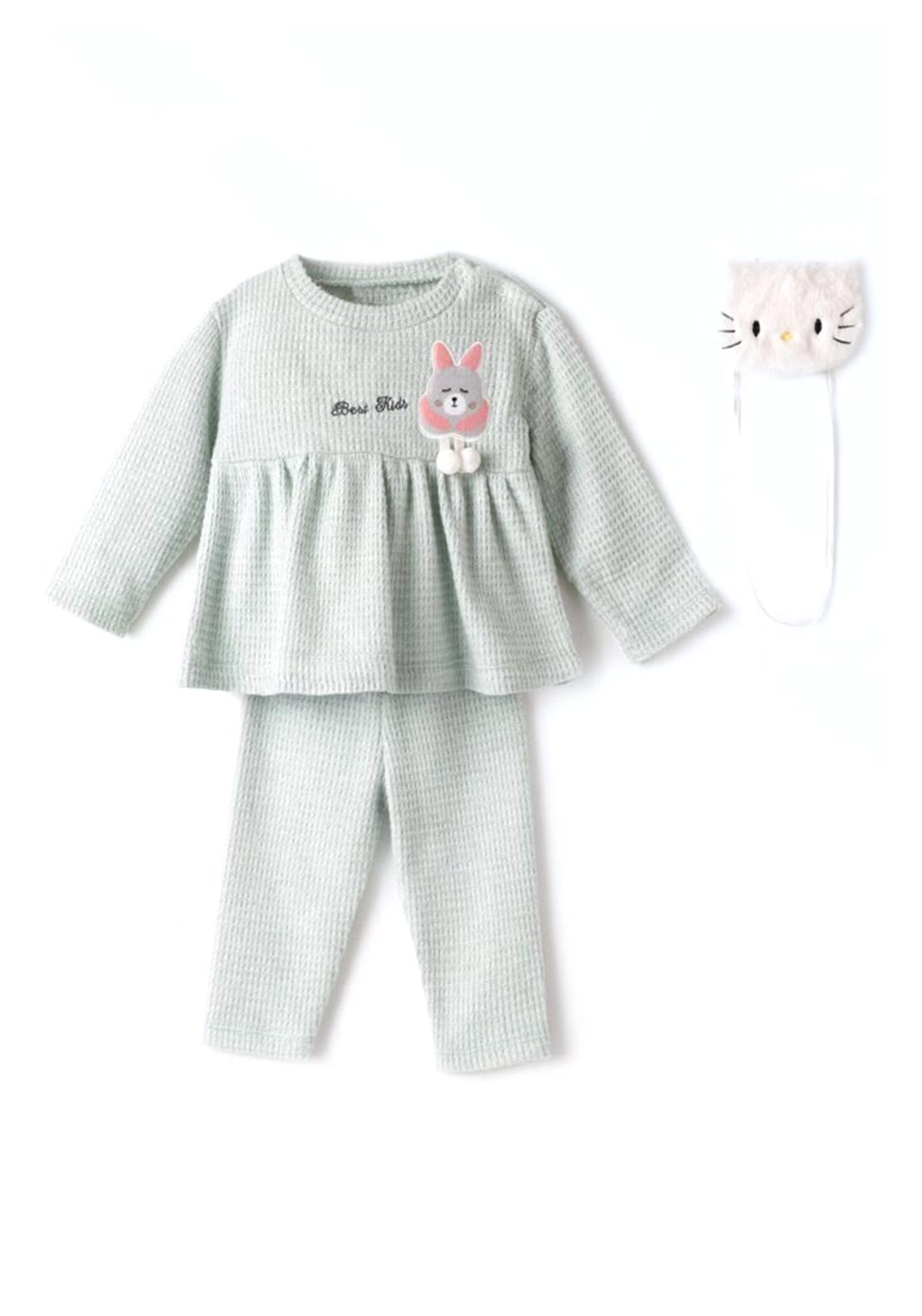 Ebita Baby Girl Best Kids Knit Three Piece Set, Mint
