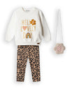 Ebita Mini Girl Floral Sweater and Legging Set, White