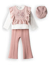 Ebita Mini Girl Top Trouser and Hat Set, Pink