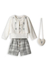 Ebita Mini Girl Bow 3 Piece Set, Cream