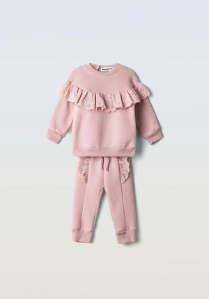 Ebita Baby Girl Frill Tracksuit, Pink