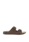 Ecco Men’s Cozmo Leather Buckle Sandals, Nutmeg Brown