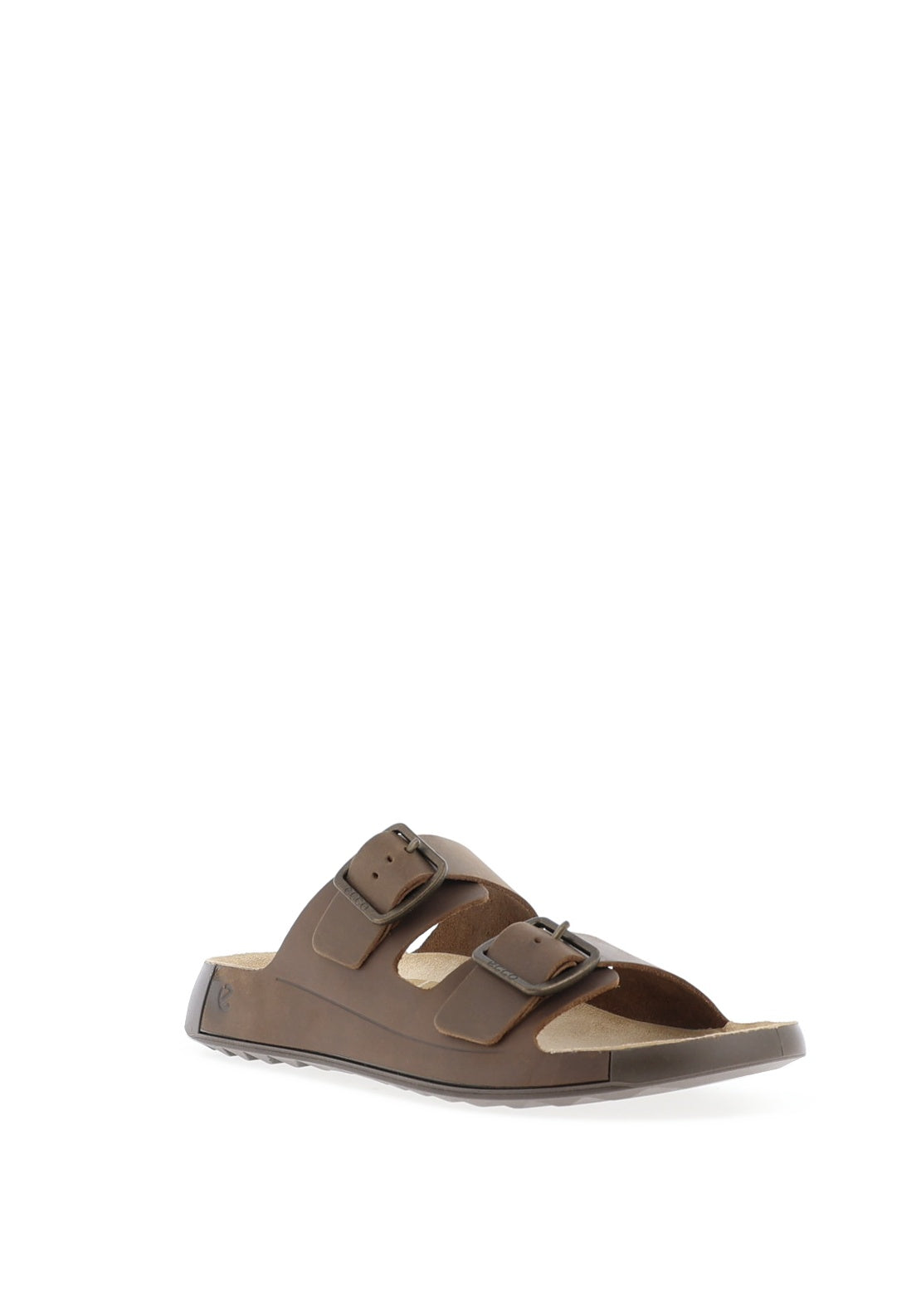 Ecco Men’s Cozmo Leather Buckle Sandals, Nutmeg Brown