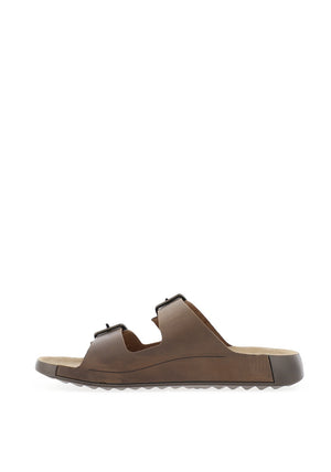 Ecco Men’s Cozmo Leather Buckle Sandals, Nutmeg Brown