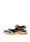 Ecco Womens Off Road Nubuck Hiking Sandal, Brown Multi