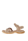 Ecco Womens Leather Multi Strap Velcro Sandals, Nude Limestone