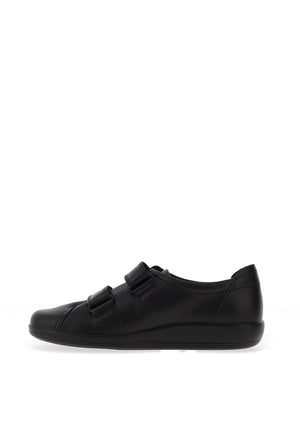 Ecco Womens Leather Velcro Strap Shoes, Black