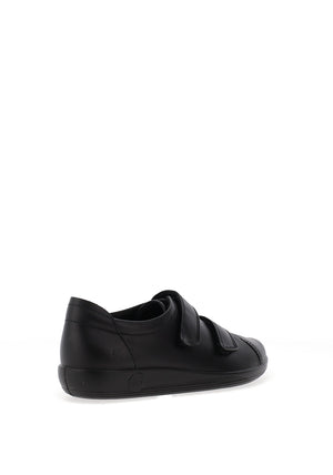 Ecco Womens Leather Velcro Strap Shoes, Black