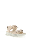 Ecco Womens Leather Gruuv Sol Sandals, Nude Limestone