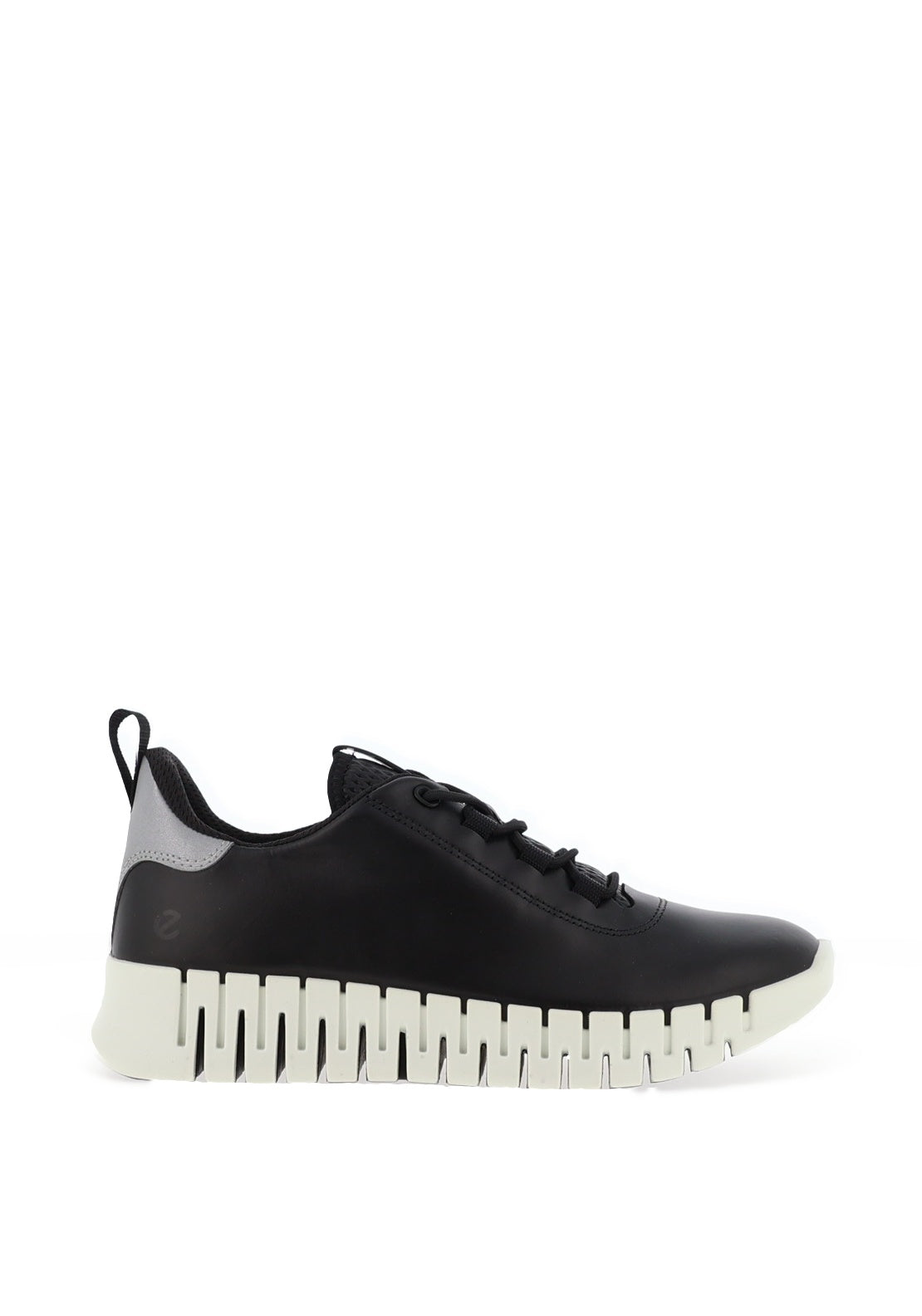 Ecco Womens Gruuv Laced Trainer, Black & Light Grey