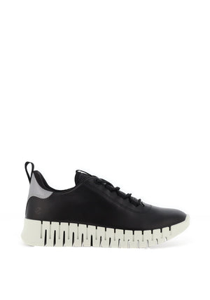Ecco Womens Gruuv Laced Trainer, Black & Light Grey