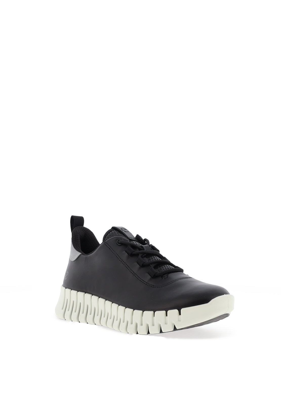 Ecco Womens Gruuv Laced Trainer, Black & Light Grey