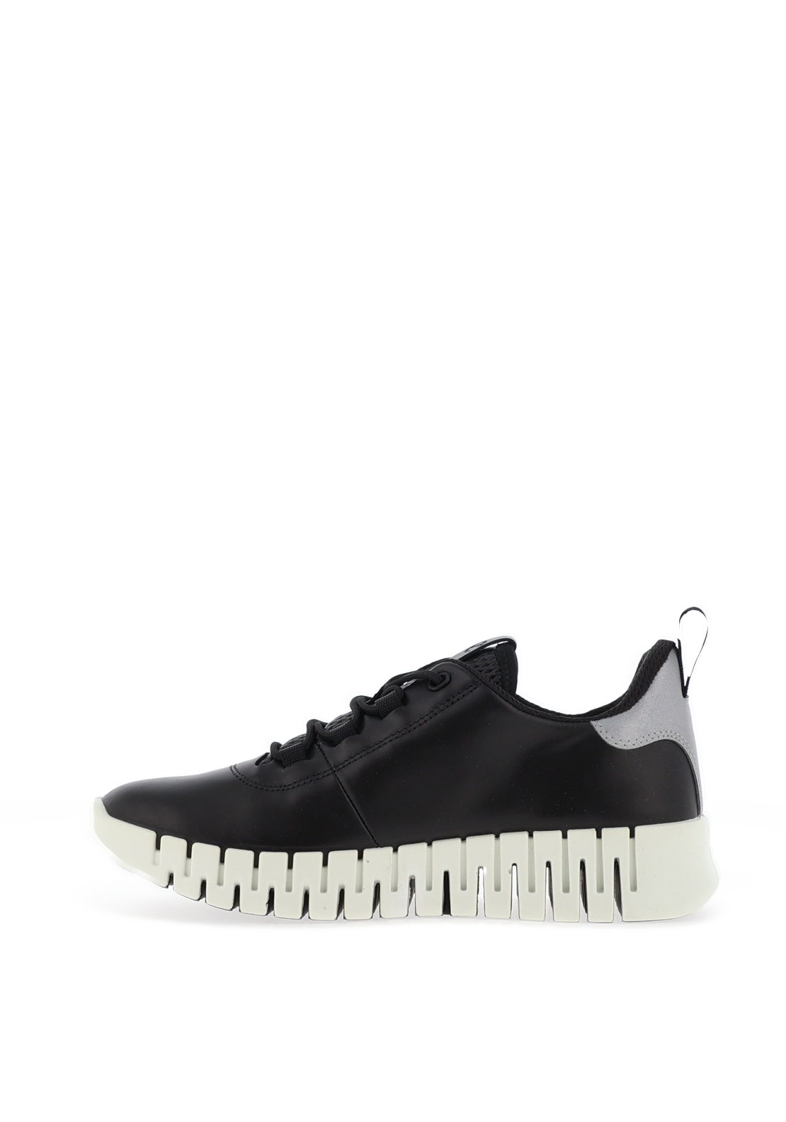 Ecco Womens Gruuv Laced Trainer, Black & Light Grey