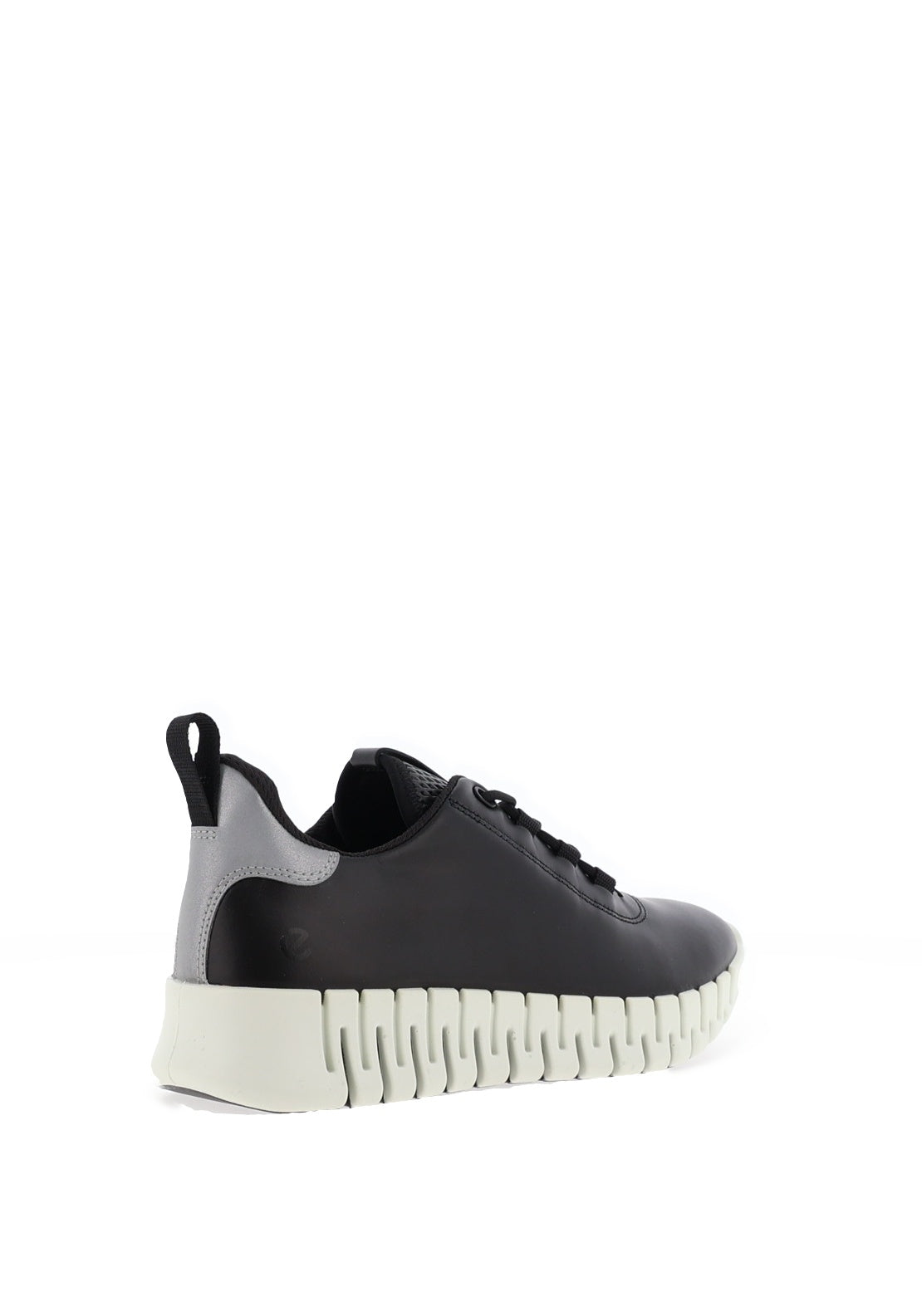 Ecco Womens Gruuv Laced Trainer, Black & Light Grey