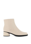 Ecco Womens Leather Sculpted Circular Heeled Boots, Limestone