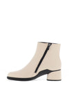 Ecco Womens Leather Sculpted Circular Heeled Boots, Limestone