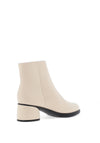 Ecco Womens Leather Sculpted Circular Heeled Boots, Limestone
