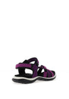 Ecco Womens Leather Multi Strap Velcro Sandals, Purple Beetroot