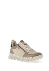 Ecco Womens Gruuv Leopard Panel Laced Trainer, Beige