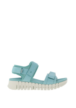Ecco Womens Leather Gruuv Sol Sandals, Blue