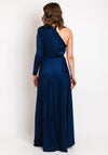 EDAS Jelsina One Shoulder Pleated Floor Length Dress, Navy