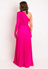 EDAS Jelsina One Shoulder Pleated Floor Length Dress, Fuchsia