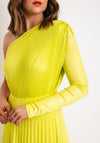 EDAS Jelsina One Shoulder Pleated Floor Length Dress, Lime