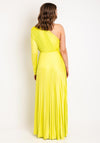 EDAS Jelsina One Shoulder Pleated Floor Length Dress, Lime