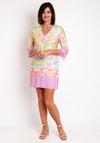 Edas Sameto Floral Feather Trim Pencil Dress, Multi-Coloured