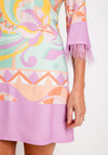 Edas Sameto Floral Feather Trim Pencil Dress, Multi-Coloured