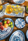 The Home Studio Blues Patterned 22cm Salad Bowl, Blue