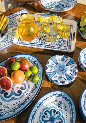 The Home Studio Blues Patterned Serving Tray, Blue