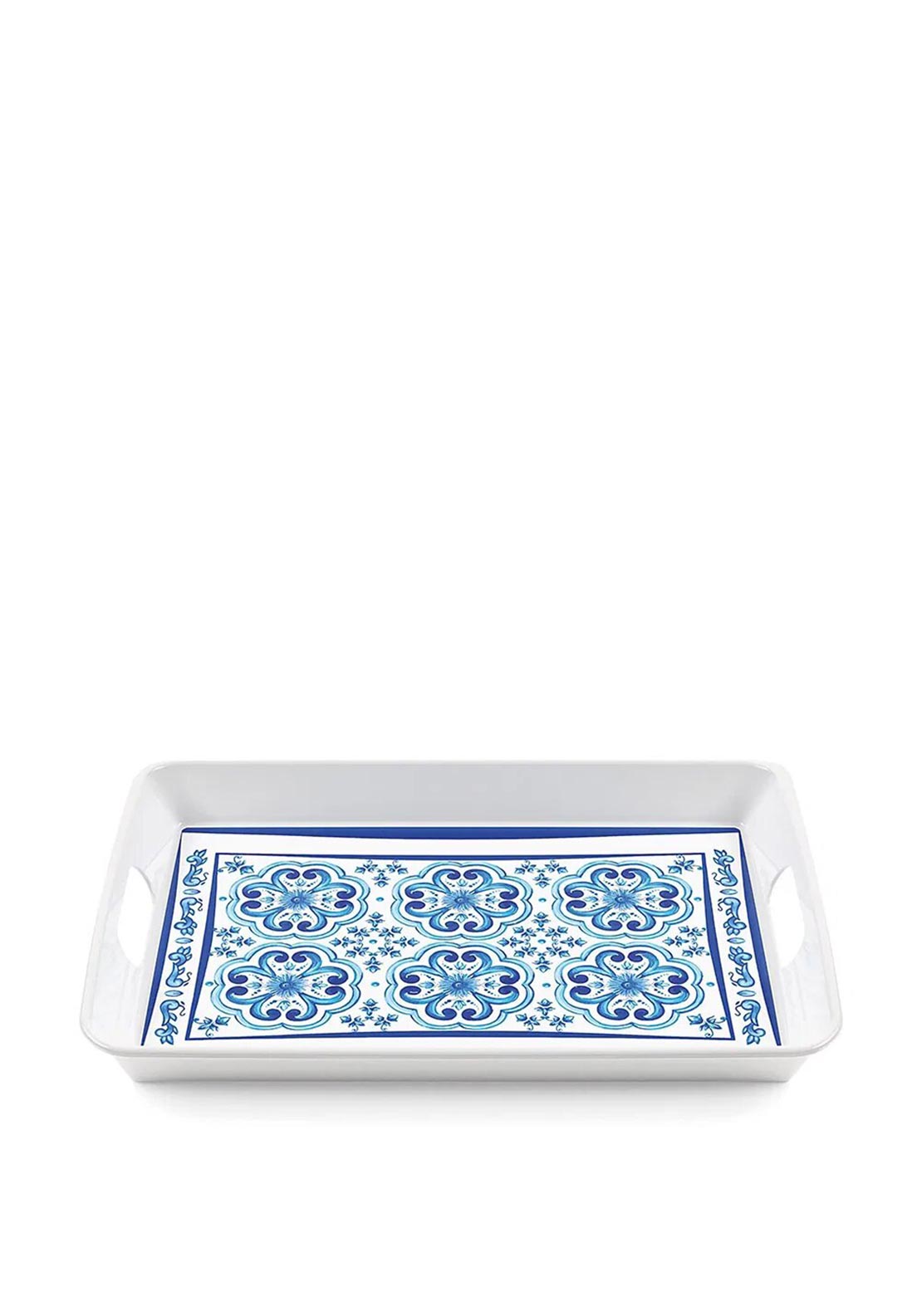 The Home Studio Blues Patterned Large Tray, Blue