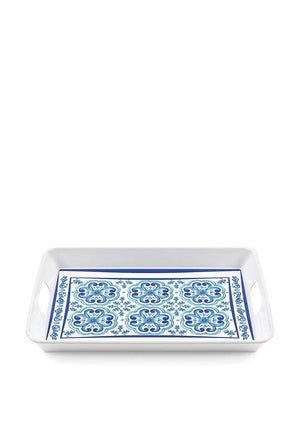 The Home Studio Blues Patterned Large Tray, Blue