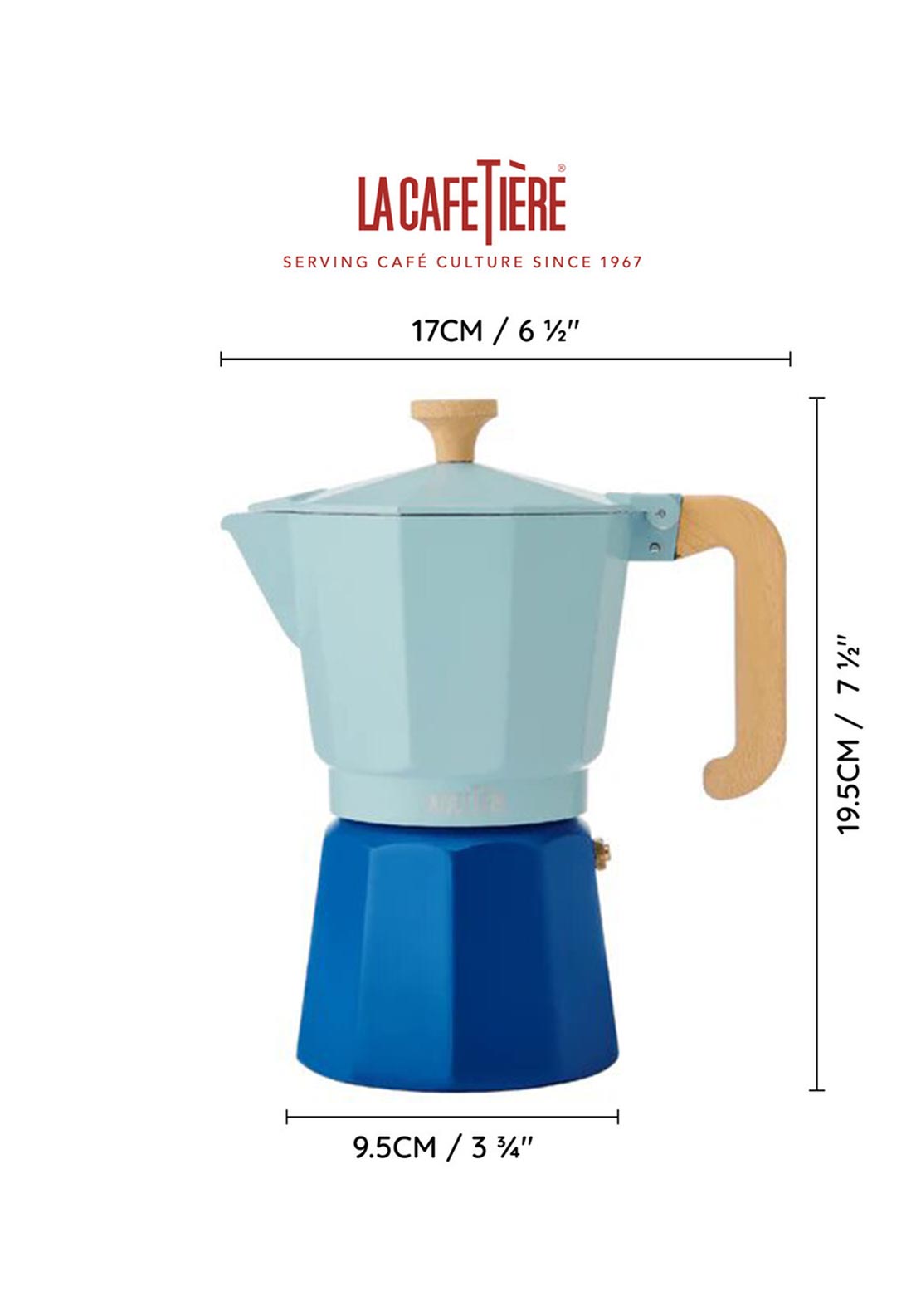 The Home Studio La Cafetiere 6 Cup Espresso Maker, Blue