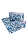 Elie Beaumont Serendipity Cotton Cosmetic Bag Set, Blue Reef