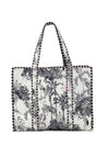 Elie Beaumont Serendipity Cotton Quilted Tote, Black & White